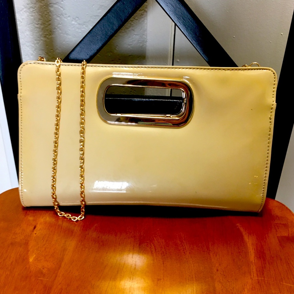 Nude Patent Clutch/Crossbody